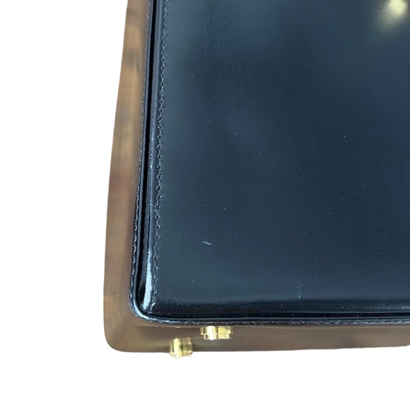 Salvatore Ferragamo Gancini Kelly Top Handle Leather Bag Black - Picture 7 of 16